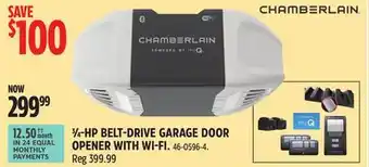 Canadian Tire Chamberlain 3⁄4-HP BELT-DRIVE GARAGE DOOR OPENER WITH WI-FI offer