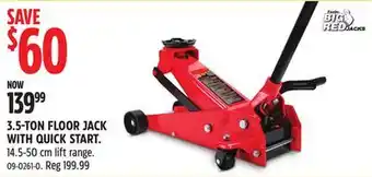 Canadian Tire Big Red 3.5-TON FLOOR JACK WITH QUICK START offer