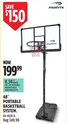 Canadian Tire Matrix 48˝ PORTABLE BASKETBALL SYSTEM offer