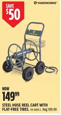 Canadian Tire Yardworks STEEL HOSE REEL CART WITH FLAT-FREE TIRES offer