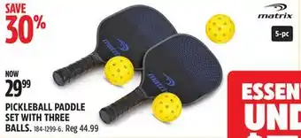 Canadian Tire MATRIX PICKLEBALL PADDLE SET WITH THREE BALLS offer