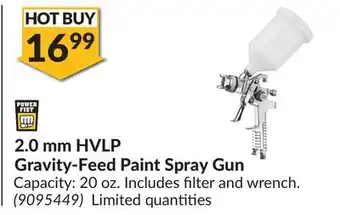Princess Auto 2.0 mm HVLP Gravity-Feed Paint Spray Gun offer