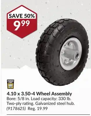 Princess Auto 4.10 x 3.50-4 Wheel Assembly offer