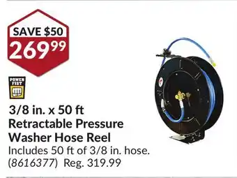 Princess Auto 3/8 in. x 50 ft Retractable Pressure Washer Hose Reel offer