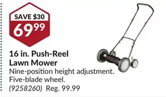 Princess Auto 16 in. Push-Reel Lawn Mower offer