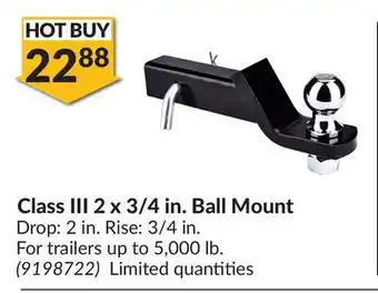 Princess Auto Class III 2 x 3/4 in. Ball Mount offer