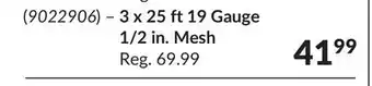 Princess Auto 3 x 25 ft 19 Gauge 1/2 in. Mesh Galvanized Hardware Cloth offer