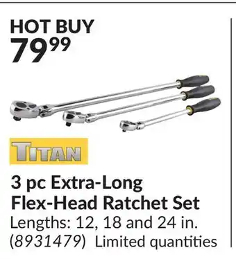 Princess Auto 3 pc Extra-Long Flex-Head Ratchet Set offer