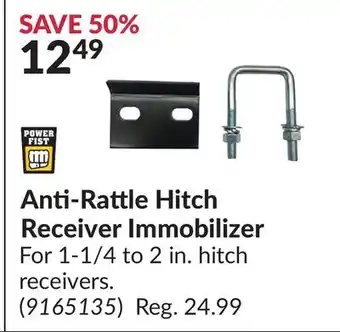 Princess Auto Anti-Rattle Hitch Receiver Immobilizer offer