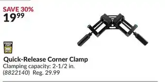 Princess Auto Quick-Release Corner Clamp Clamping offer