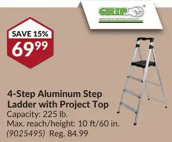 Princess Auto 4-Step Aluminum Step Ladder with Project Top offer