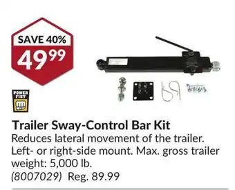 Princess Auto Trailer Sway-Control Bar Kit offer