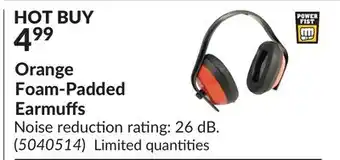 Princess Auto Orange Foam-Padded Earmuffs offer