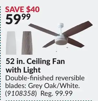 Princess Auto 52 in. Ceiling Fan with Light offer