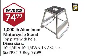 Princess Auto 1,000 lb Aluminum Motorcycle Stand offer
