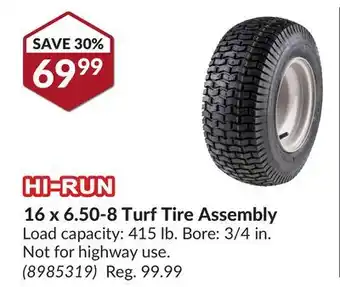 Princess Auto 16 x 6.50-8 Turf Tire Assembly offer