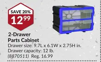Princess Auto 2-Drawer Parts Cabinet offer