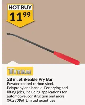 Princess Auto 28 in. Strikeable Pry Bar offer