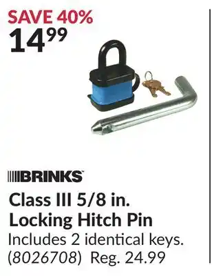 Princess Auto Class III 5/8 in. Locking Hitch Pin offer
