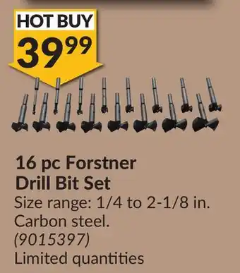 Princess Auto 16 pc Forstner Drill Bit Set offer