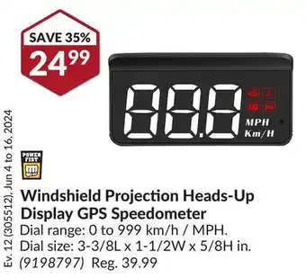Princess Auto Windshield Projection Heads-Up Display GPS Speedometer offer