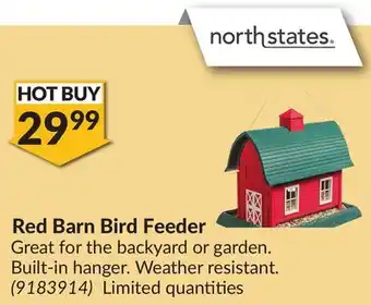 Princess Auto Red Barn Bird Feeder offer