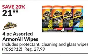 Princess Auto 4 pc Assorted ArmorAll Wipes offer