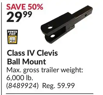 Princess Auto Class IV Clevis Ball Mount offer