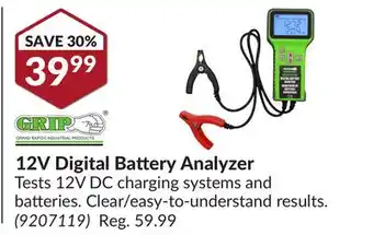 Princess Auto 12V Digital Battery Analyzer offer