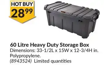 Princess Auto 60 Litre Heavy Duty Storage Box offer