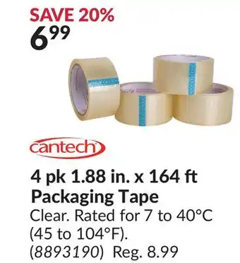 Princess Auto 4 pk 1.88 in. x 164 Packaging Tape offer