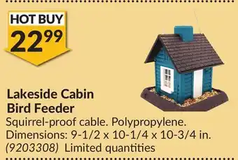 Princess Auto Lakeside Cabin Bird Feeder offer