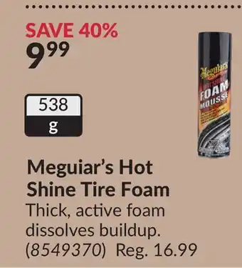 Princess Auto Meguiar's Hot Shine Tire Foam offer