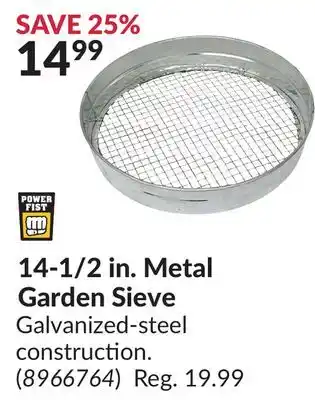 Princess Auto 14-1/2 in. Metal Garden Sieve offer