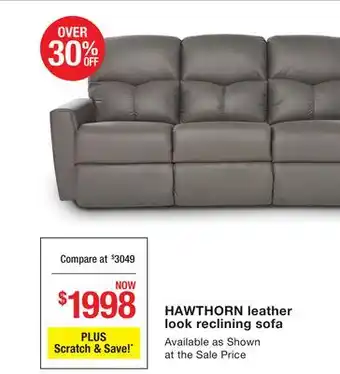 HAWTHORN leather look reclining sofa