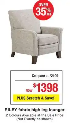 La Z Boy RILEY fabric high leg lounger offer
