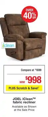 La Z Boy JOEL iClean fabric recliner offer