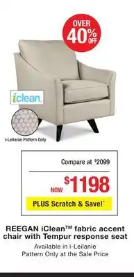 La Z Boy REEGAN iClean fabric accent chair with Tempur response seat offer