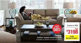 La Z Boy REESE leather seated reclining sofa offer
