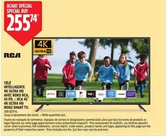 Canadian Tire RCA 43 4K ULTRA HD ROKU SMART TV offer