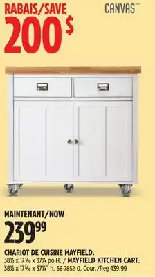 Canadian Tire CANVAS MAYFIELD KITCHEN CART offer