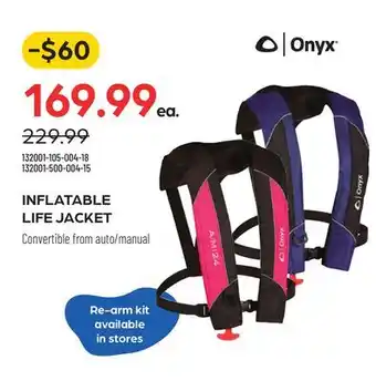 Pronature INFLATABLE LIFE JACKET offer