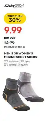 Pronature MEN'S OR WOMEN'S MERINO SHORT SOCKS offer