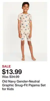 Old Navy Old Navy Gender-Neutral Graphic Snug-Fit Pajama Set for Kids offer
