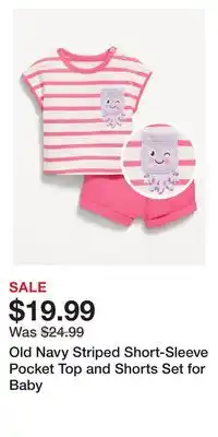 Old Navy Old Navy Striped Short-Sleeve Pocket Top and Shorts Set for Baby offer