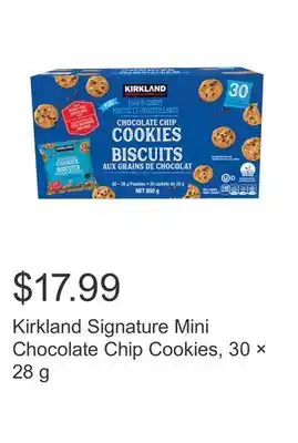 Costco Kirkland Signature Mini Chocolate Chip Cookies, 30 × 28 g offer