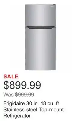 Costco Frigidaire 30 in. 18 cu. ft. Stainless-steel Top-mount Refrigerator offer