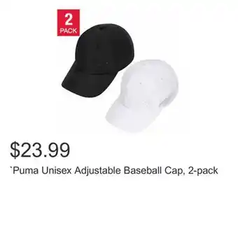 Costco `Puma Unisex Adjustable Baseball Cap, 2-pack offer