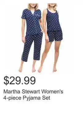 Costco Martha Stewart Women's 4-piece Pyjama Set offer