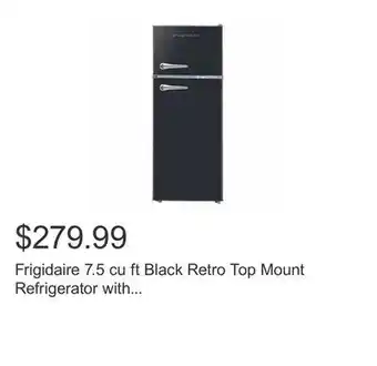 Costco Frigidaire 7.5 cu ft Black Retro Top Mount Refrigerator with Classic Chrome Handle offer